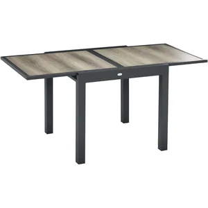 Outsunny Gartentisch Aluminium, Kunststoff Beige+Grau pas cher