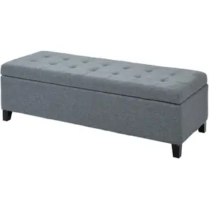 HOMCOM-Sitzbank-Leinenimitat(100% Polyester), Schaumstoff-125L x 49B x 41,5H cm-Grau pas cher