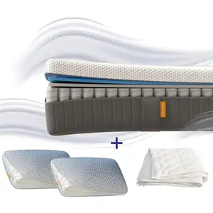 Emma EMMA  Pack Matelas Hybride II Plus 140x200 + Oreiller Nuage Elite + Couette  Mémoire de Forme + Ressorts  Housse Plus Respirante