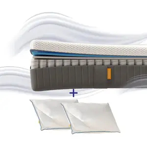 EMMA  Pack Matelas Hybride II Plus 140x200 + Oreiller Nuage  Mémoire d...