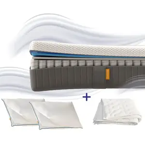 EMMA  Pack Matelas Hybride II Plus 140x190 + Oreiller Nuage + Couette ...