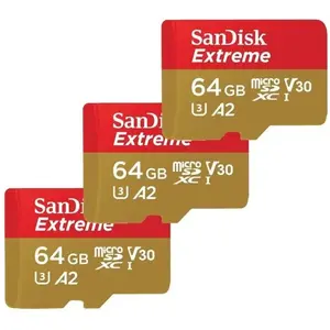 Lot de 3 Carte Mémoire microSDXC SanDisk Extreme 64 Go A2 jusqu'à 170 ... pas cher