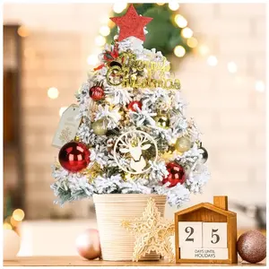 ALIGHTUP Sapin de Noël Artificiel  Lumineux LED, Effet Neige, 40.6cm 50 Branches en PVC pour Décoration Noël pas cher