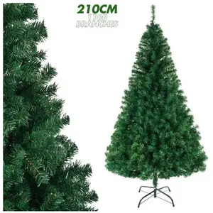 ALIGHTUP Sapin de Noël Artificiel en PVC, 210cm avec 1100 Branches & Support en Fer,Vert pas cher