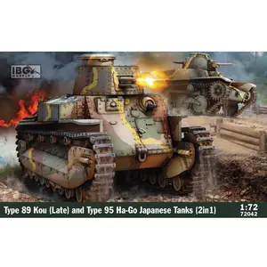 IBG Models Modelbouwpakket Militaire voertuigen - 72042 Type 89 Kou (Late versie) + Type 95 Ha-Go - Japanse Tanks - 2 Bouwopties Plastic - 1:72 - Modelbouw