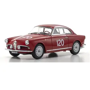 Het 1:18 gegoten model van de Alfa Romeo Giulietta SV Sprint Veloce #120 van de Mille Miglia van 1956. De rijders waren G. Becucci en P. Cazzato. De fabrikant van het schaalmodel is Kyosho. Dit model is alleen online verkrijgbaar pas cher