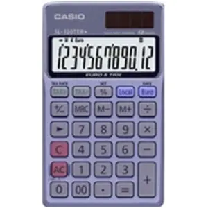 Casio SL-320TER+ Calculatrice de poche bleu Ecran: 12 solaire, à pile(s) (l x H x P) 70 x 118.5 x 8 mm