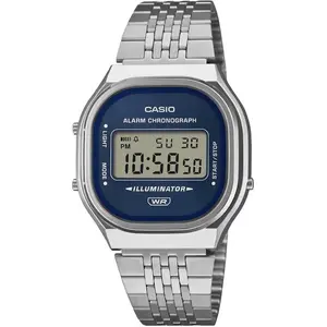 Casio, Montre, A140WE-2AEF, Bleu, Argent, Turquoise, (Chronographe, 39 mm) pas cher