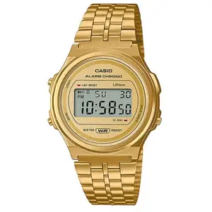Comparateur de prix : Casio Vintage Iconic A171WEG-9AEF Unisex Horloge 37 mm - Goudkleurig