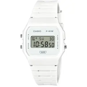 Casio Casio Collection F-91WB-7AEF Horloge - Kunststof - Wit - Ø 36 mm pas cher