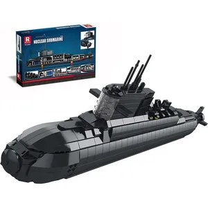 Reobrix 800 Sous-marin nucléaire stratégique MOC Blocs de construction 1498 pièces Kit de construction Modèle Cadeau Enfants pas cher