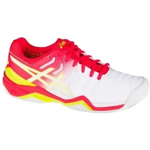 Chaussures de tennis femme Asics Gel-resolution 7 clay - Blanc/rose - Adulte pas cher