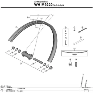 Shimano Jante Vtt Xtr 28h Wh-m9220-tl Ewhrimz0006 pas cher