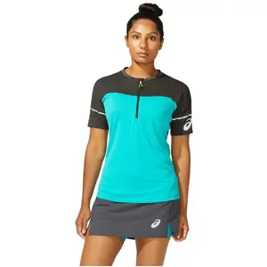 Maillot femme Asics Fujitrail - Running - Vert - Manches courtes - Res... pas cher