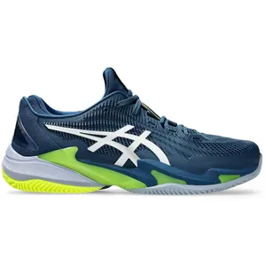 ASICS Baskets Court Ff 3 Clay pour homme, Blanc/gris/bleu, 40.5 EU pas cher