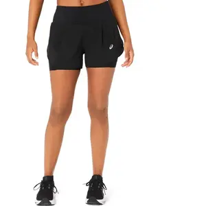 Asics Road 2in1 3.5In Short Femme Noir