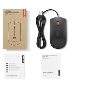 Lenovo - Souris - optique - 3 boutons - filaire - USB - noir, rouge pas cher