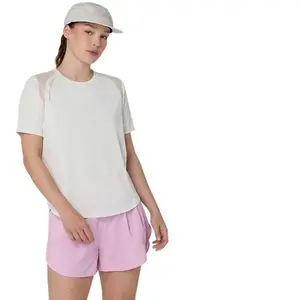 T-shirt Asics Road manches courtes beige femme, Taille XS.