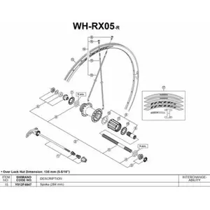 Rayons Shimano 284 mm de VR/MR wh-rx05 y-012 F4847 pas cher