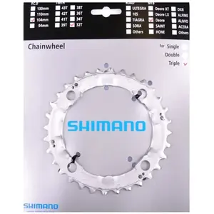 Plateau VTT - SHIMANO - DEORE - 32 dents - diamètre fixation 104 mm - couleur blanc pas cher