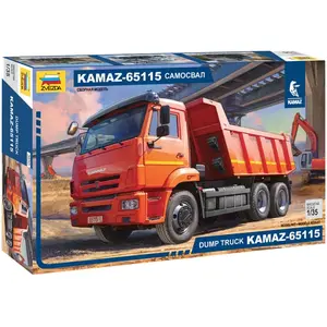 1:35 Zvezda 3650 Dump Truck Kamaz 65115 Plastic Modelbouwpakket pas cher