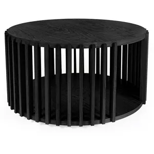 Table Basse Ronde Design 'drum' 83cm Noir - Paris Prix - Bois - Pannea...Vendu parcdiscount