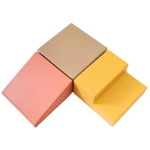 Set van 3 kleine foam blokken/speelkussens (pastelroze/beige/honinggeel) pas cher