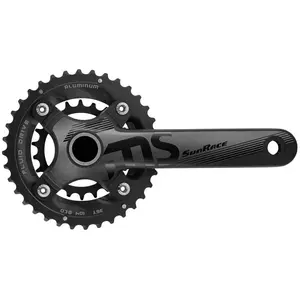 SUNRACE Pédalier vélo -  dimensions 22X36 + 175mm - 10 vitesses + BB - couleur noir pas cher