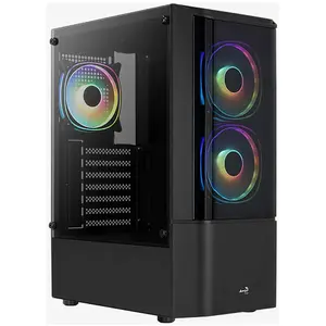 Boitier Moyen Tour ATX AeroCool Quantum RGB v3 avec panneaux vitrés (Noir) pas cher
