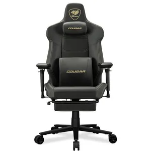 Fauteuil gaming - COUGAR - ARMOREVOM - Noir/doré - Repose-Pieds Rétrac... pas cher