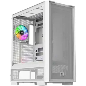 Thermaltake Tt S380 TG ARGB Snow White, Boîtier PC, Blanc pas cher