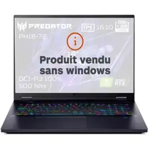PC Gamer ACER Predator Helios 18 PH18-72-96SE Sans OS pas cher