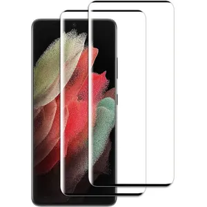 CHICHENG Verre Trempé Samsung Galaxy S21 Ultra,[2 Pièces],3D Incurvé Couverture Complète,9H Dureté,Anti-Rayures,sans Bulles,Vendu parcdiscount