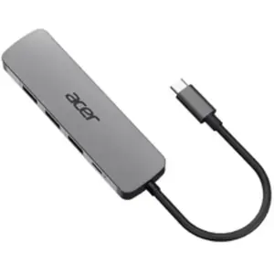 Acer 5-in-1 Type-C Dongle (USB-C), Station d accueil + hub USB, Argent pas cher