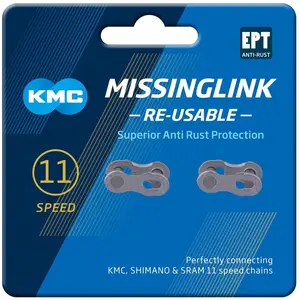 Comparateur de prix : KMC 11 vitesses EPT MissingLink réutilisables, argent foncé, 2 paires