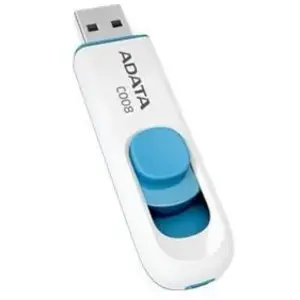 ADATA Clé USB 32Gb C008 Slider USB 2.0 Blanc / Bleu pas cher