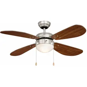 AIRERYDER Ventilateur de plafond Classic 105 cm Nickel / Noyer pas cher