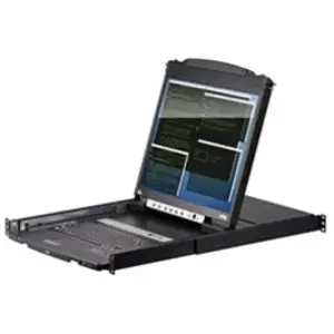 Aten 8x PS/2-USB-VGA double rail LCD-KVM, port Daisy-Chain, RJ-11, TFT-LCD, Hz, 5 ms, 250 cd/m², AC GB, Commutateur KVM, Noir pas cher