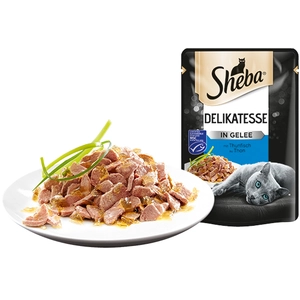 Mégapack Sheba 28 x 85 g pour chat - Délicatesse en gelée au thon pas cher