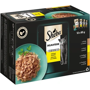 12x85g Multipack Sheba Délicatesse en gelée sélection à la volaille - Pâtée pour chat pas cher