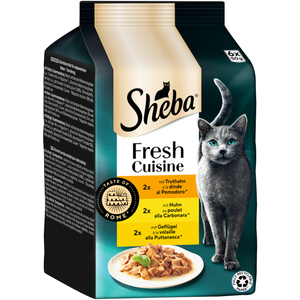 Sheba Fresh Cuisine Taste of Rome 6 x 50 g pour chat - dinde, poulet et volaille en sauce pas cher
