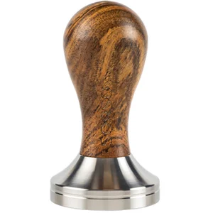 SORSO Barista tamper, roestvrij staal, met houten handvat, 51 mm   Bru...