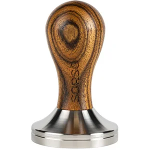 SORSO Barista tamper, roestvrij staal, met houten handvat, 57 mm Bru... pas cher
