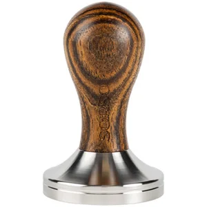 SORSO Barista tamper, roestvrij staal, met houten handvat, 58 mm   Bru... pas cher