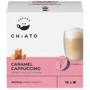 Koffiecapsules compatibel met NESCAFÉ® Dolce Gusto® CHiATO Caramel Cappuccino, 16 st.