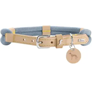 Hunter Collier Pour Chien - Hunter - Malia - Corde Souple - Cuir Robuste - Bleu Pigeon/NaturelVendu parzooplus-be