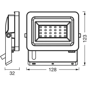 OSRAM Projecteur LED avec classe d'efficacité énergétique A, boîtier en aluminium noir, 5 W, 870 lm, pour applications extérieures, design compact, léger, installation facile, LED non remplaçable