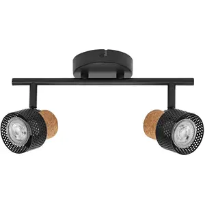 Osram, Applique + plafonnier, DECOR SPOT CORK BLACK 2x3.4W 927 DIM (460 lm, GU10) pas cher