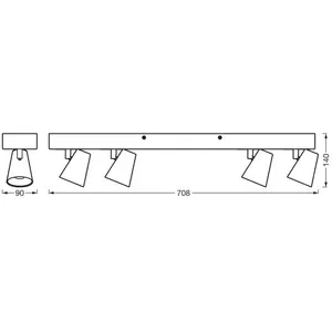Osram, Plafonnier, DECOR SPOT NEPTUNE WHITE 4 Spot (1335 lm) pas cher