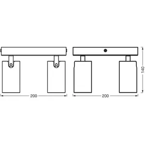 Osram, Applique + plafonnier, LED SPOT OCTAGON WHITE Plate 4x3.4W 927 DIM (920 lm, GU10) pas cher